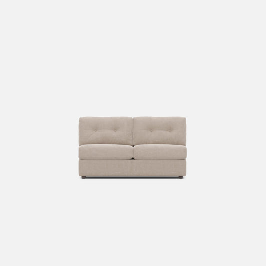 Modular One Armless Full Memory Foam Sleeper Sofa Stone