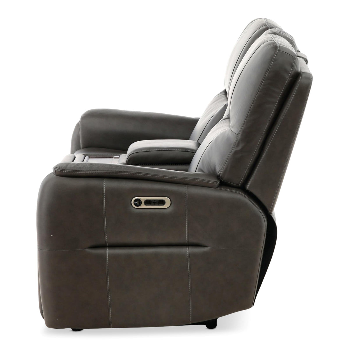 Flexsteel Walker Leather Power Reclining Console Loveseat