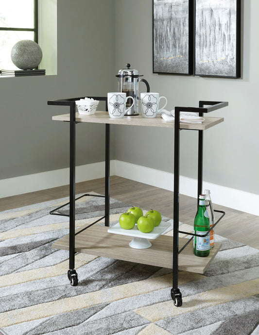 Waylowe Bar Cart with 2 Bottle Holders and Casters - alternate view