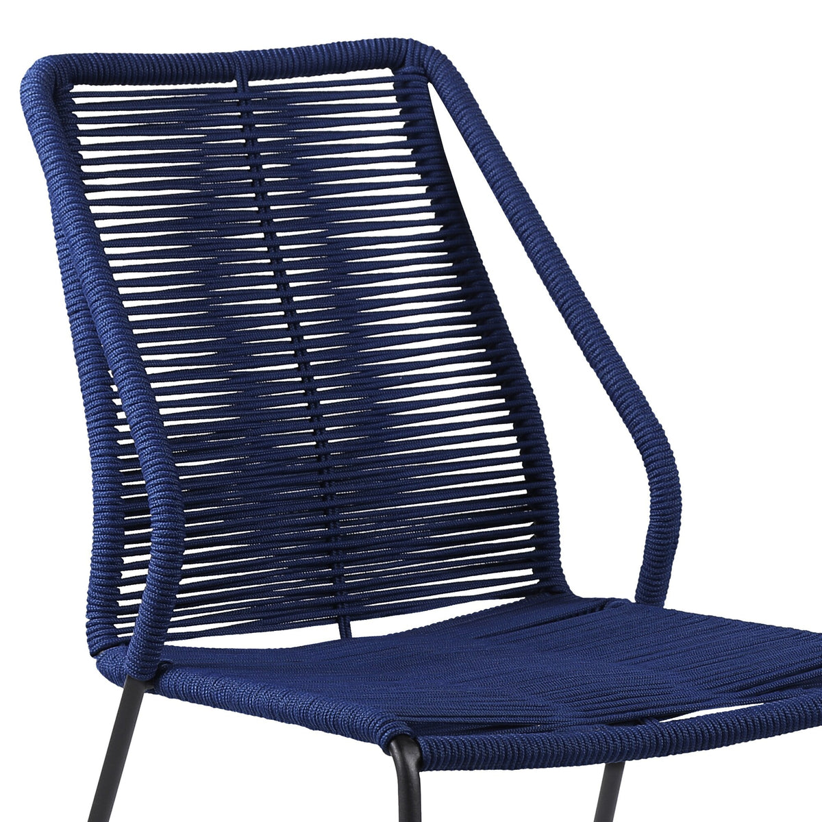 Clip Indoor Outdoor Stackable Steel Dining Chair with Rope