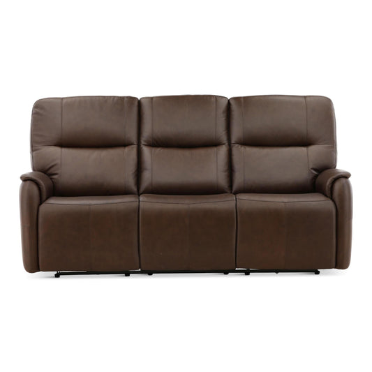 Flexsteel Walker Leather Power Reclining Sofa Cacao