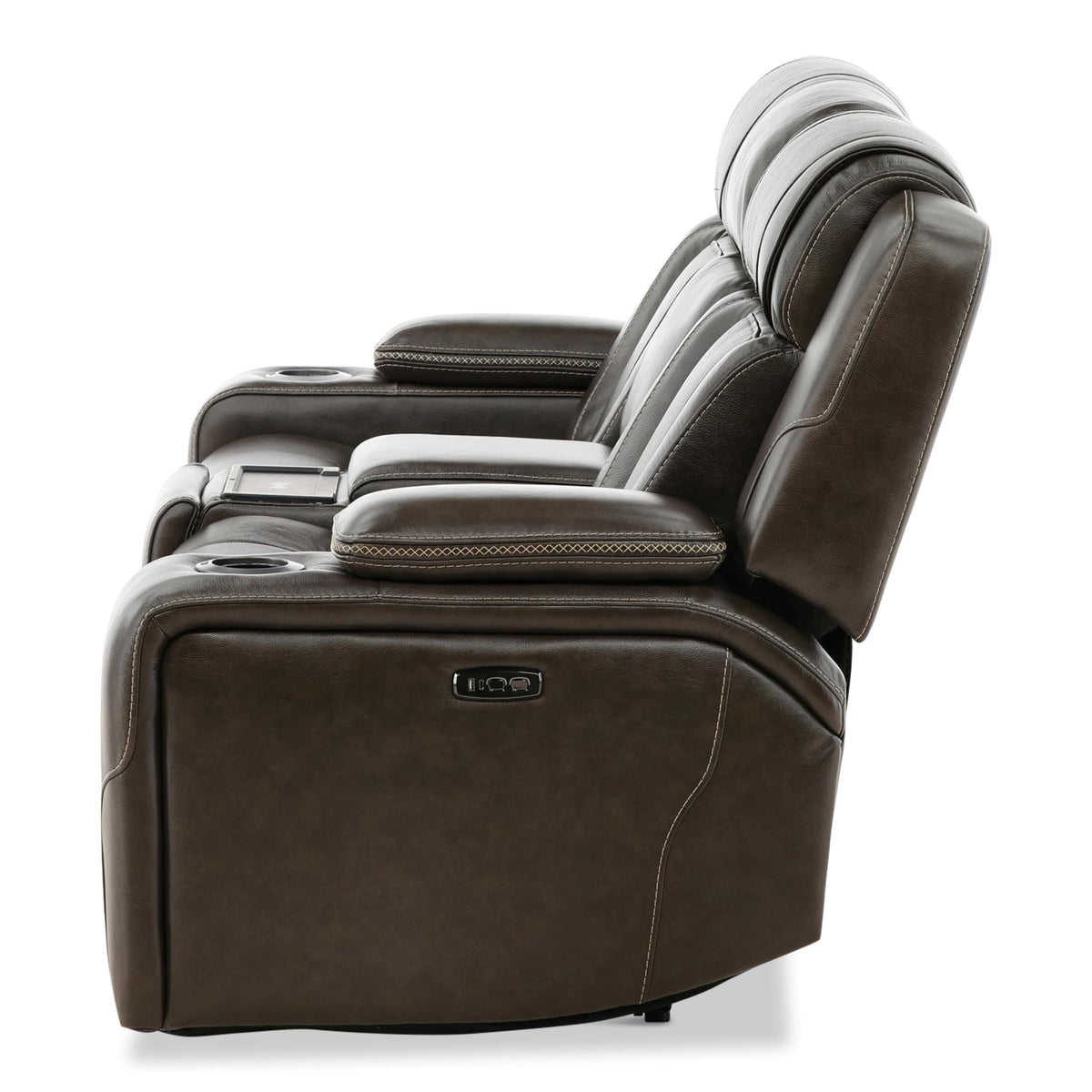 Denver Leather Power Console Loveseat