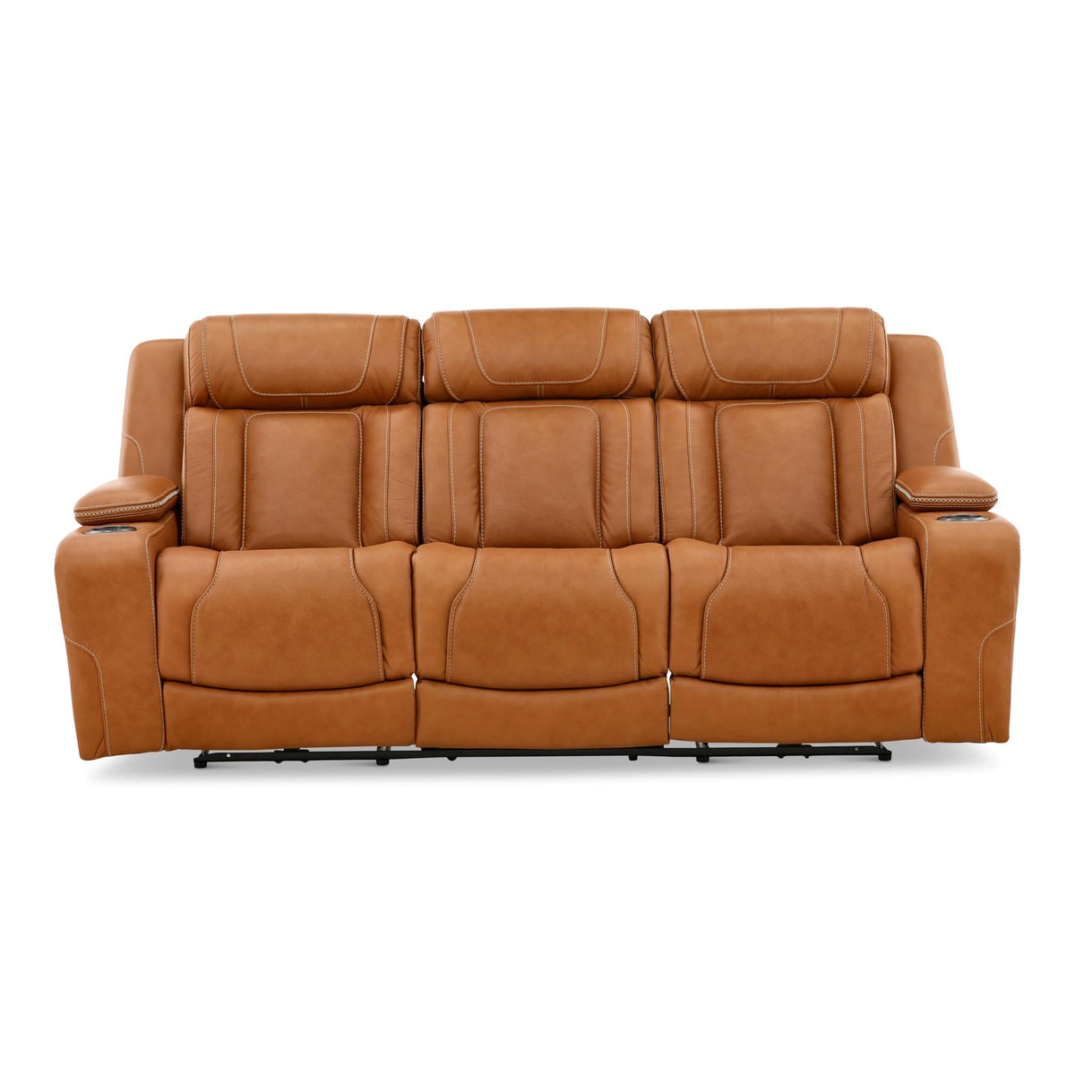 Denver Leather Power Reclining Sofa Aline Butternut