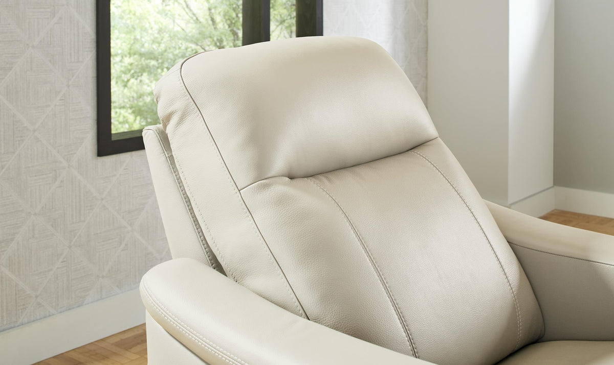 Newport Leather Power Recliner Almond