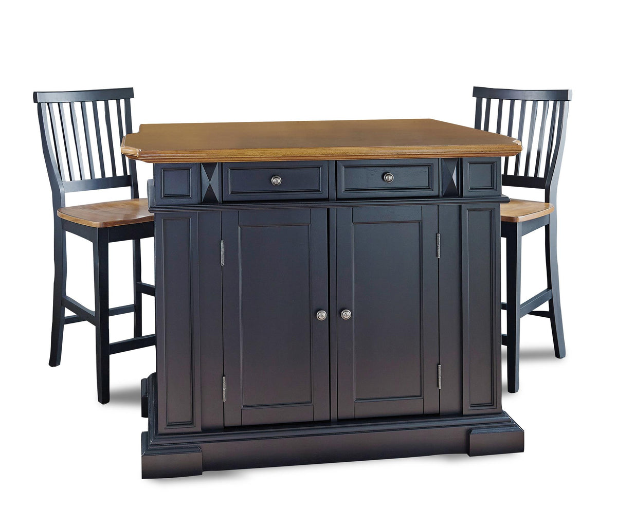 Montauk Kitchen Island Set Black