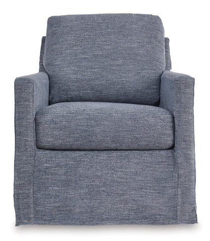 Nenana Next-Gen Nuvella Swivel Glider Accent Chair Denim