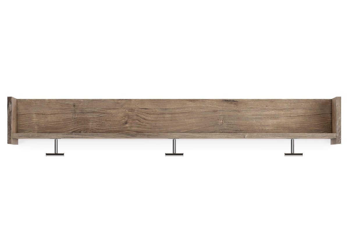 Oliah Wall Mounted Coat Rack with Shelf and 3 Hooks
