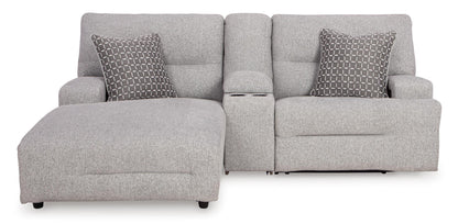 Acklen Place Left Facing 3-Piece Power Reclining Sectional Sofa with Chaise Pewter
