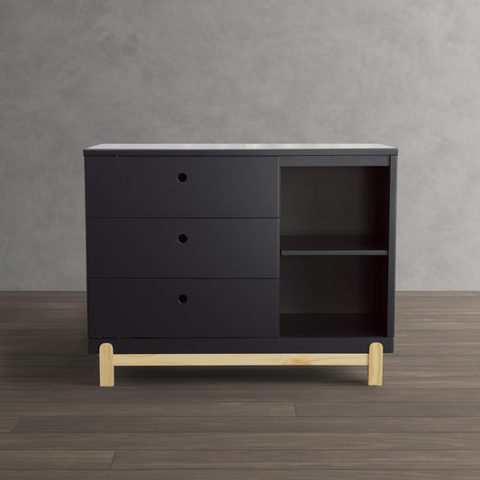 Poppy 3 Drawer Dresser with Cubbies - alternate view