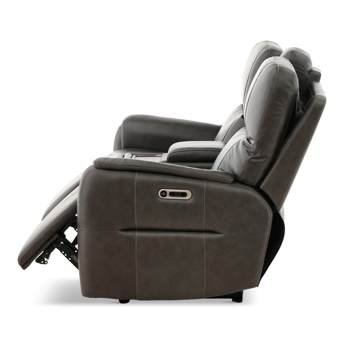 Flexsteel Walker Leather Power Reclining Console Loveseat