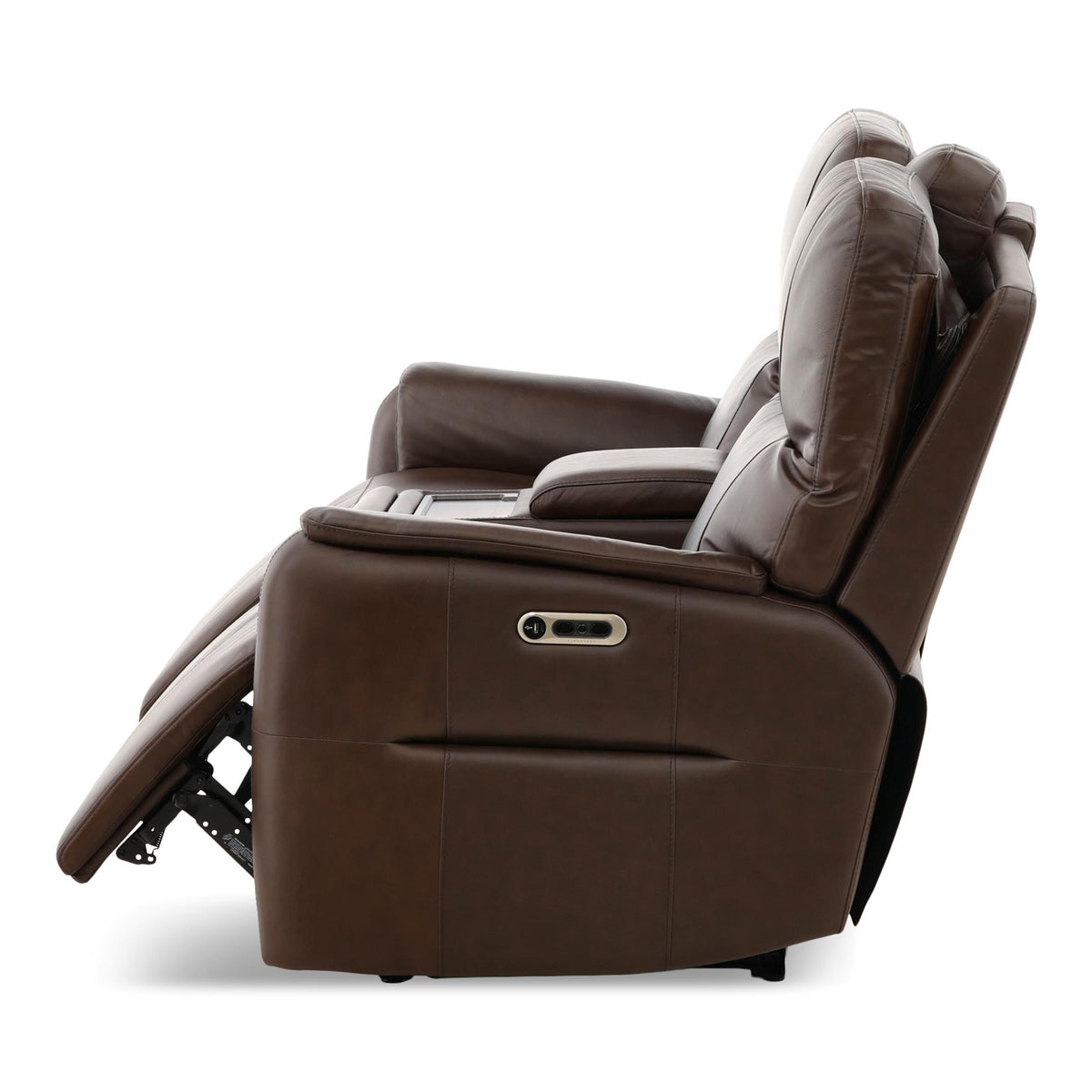 Flexsteel Walker Leather Power Reclining Console Loveseat