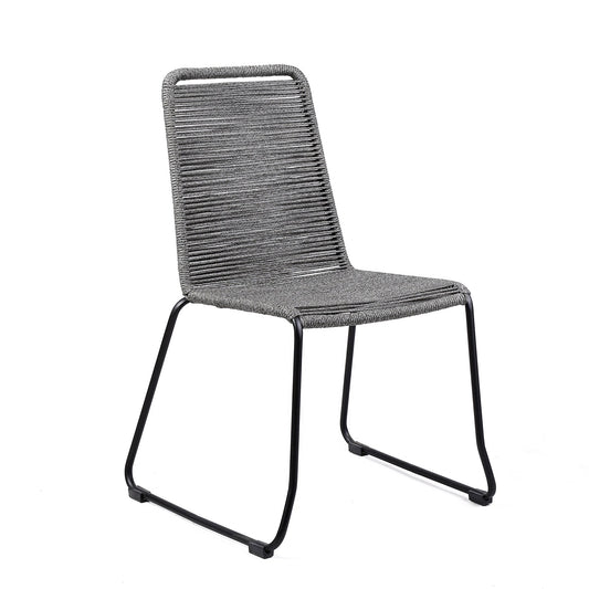 Koala Shasta and Camino 5 Piece Outdoor Dining Set in Dark Eucalyptus Wood with Gray Rope - alternate view