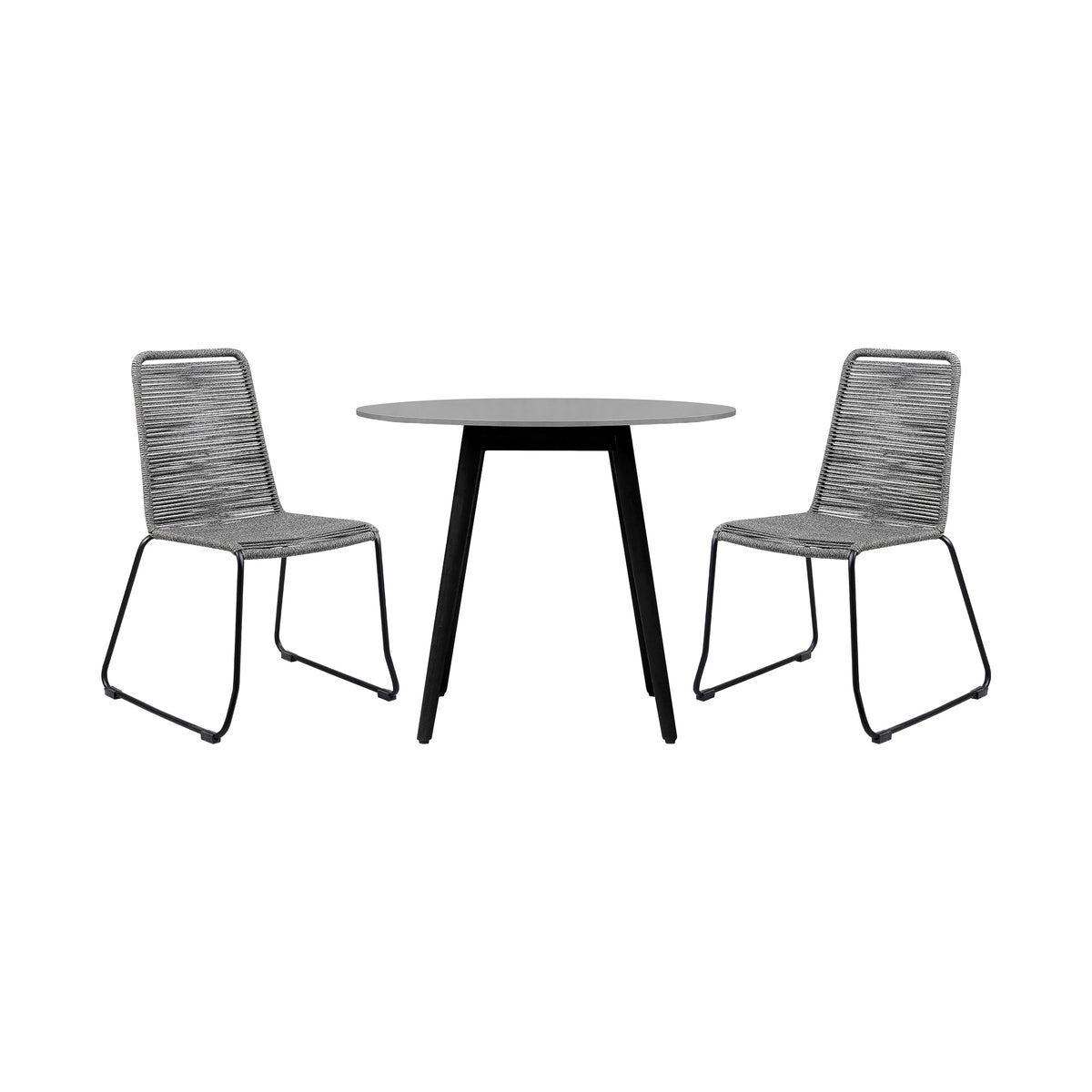 Sydney and Shasta 3 Piece Outdoor Patio 36" Dining Set Gray