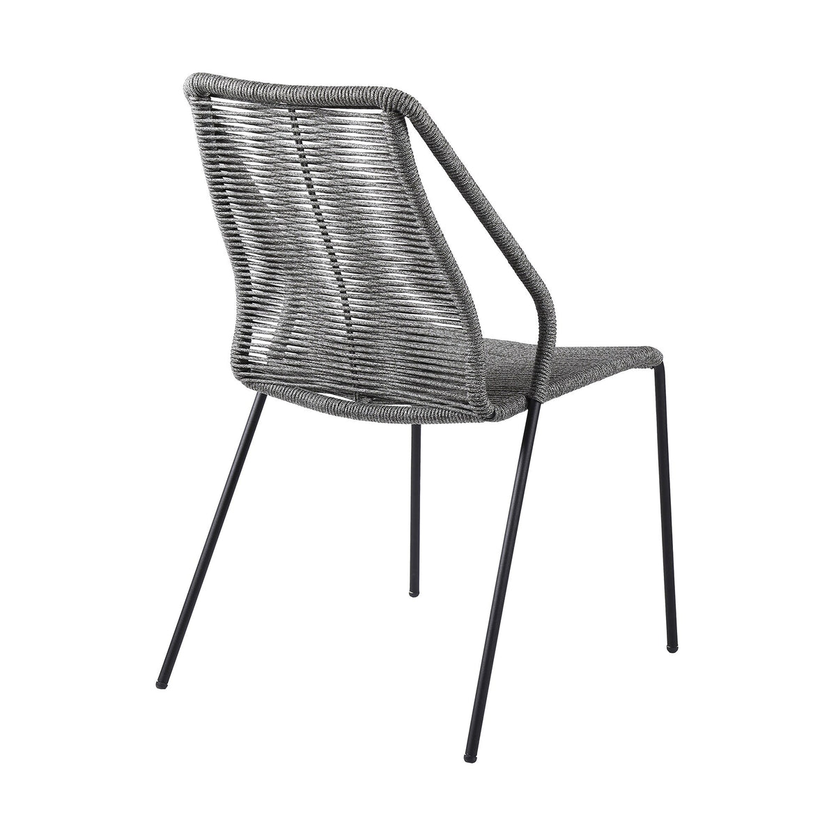 Clip Indoor Outdoor Stackable Steel Dining Chair with Rope