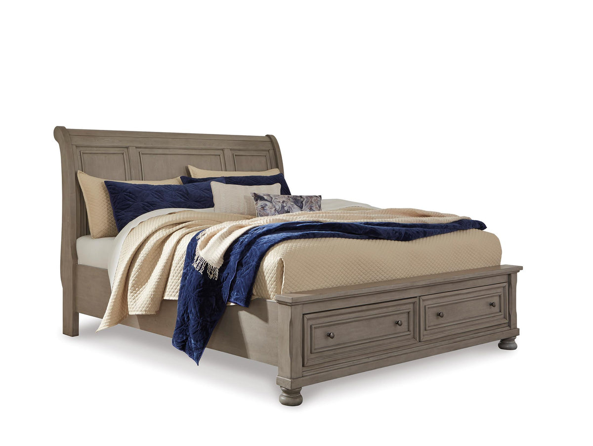 Lettner Queen Sleigh Bed with 2 Storage Drawers