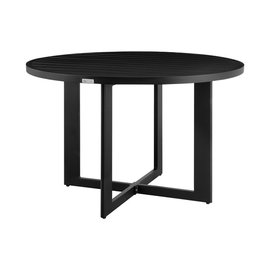 Grand Outdoor Patio Round Dining Table in Aluminum - alternate view