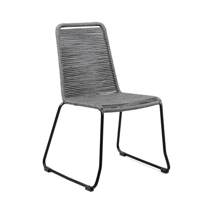 Shasta Outdoor Metal and Rope Stackable Dining Chair (Set of 2)