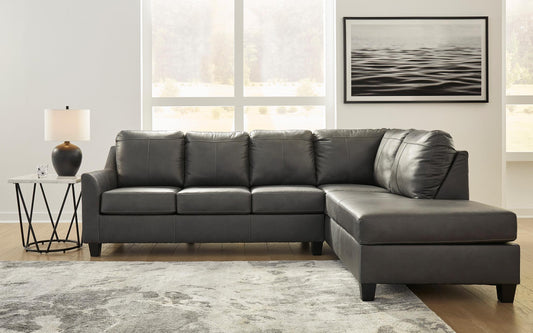 Valderno 2-Piece Leather Sectional with Chaise - alternate view