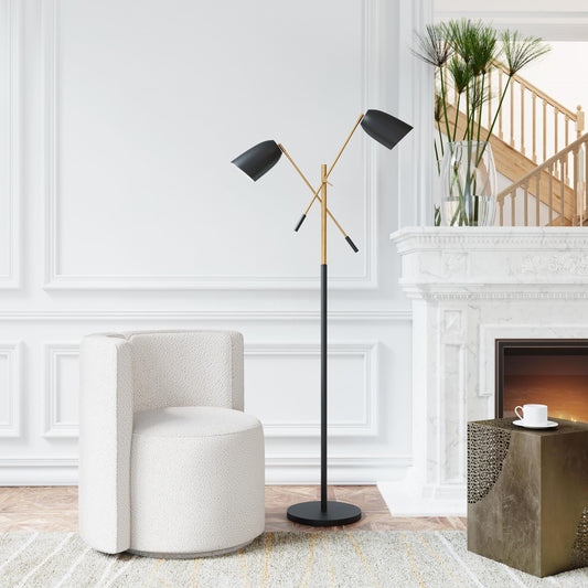 Tanner Floor Lamp Black & Brass - alternate view