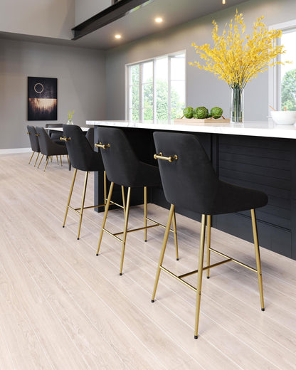 Madelaine Counter Stool Black & Gold