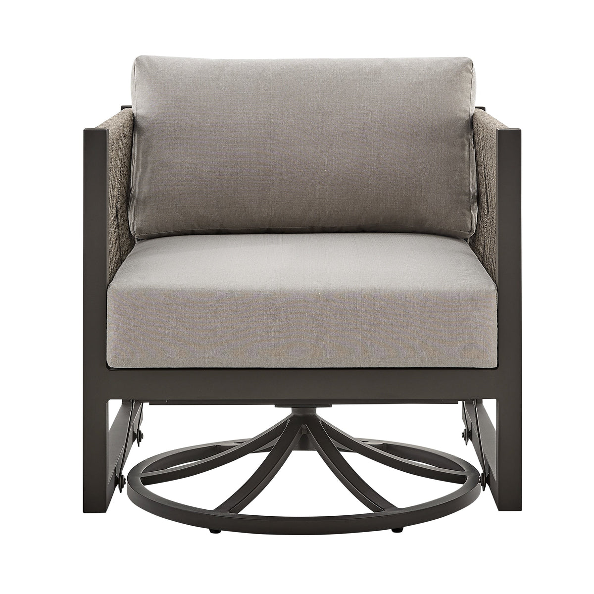 Cuffay Outdoor Patio Swivel Glider Lounge Chair Brown