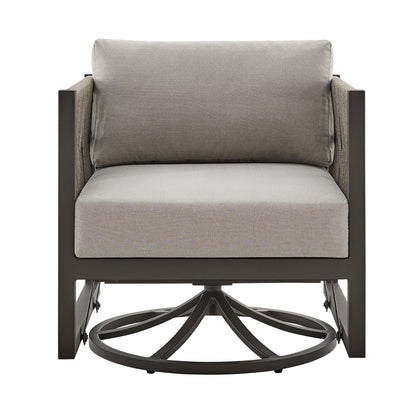 Cuffay Outdoor Patio Swivel Glider Lounge Chair Brown
