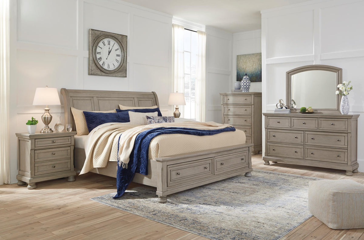 Lettner Queen Sleigh Bed with 2 Storage Drawers
