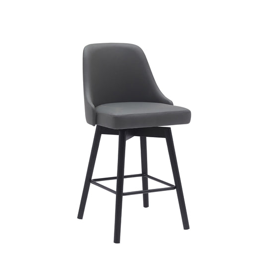 Sicily 26" Swivel Black Wood Counter Stool - alternate view