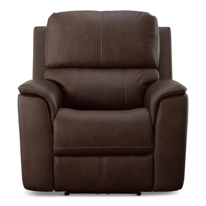 Flexsteel Carmen Leather Power Recliner Dark Brown