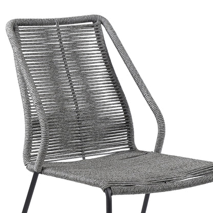 Clip Indoor Outdoor Stackable Steel Dining Chair with Rope